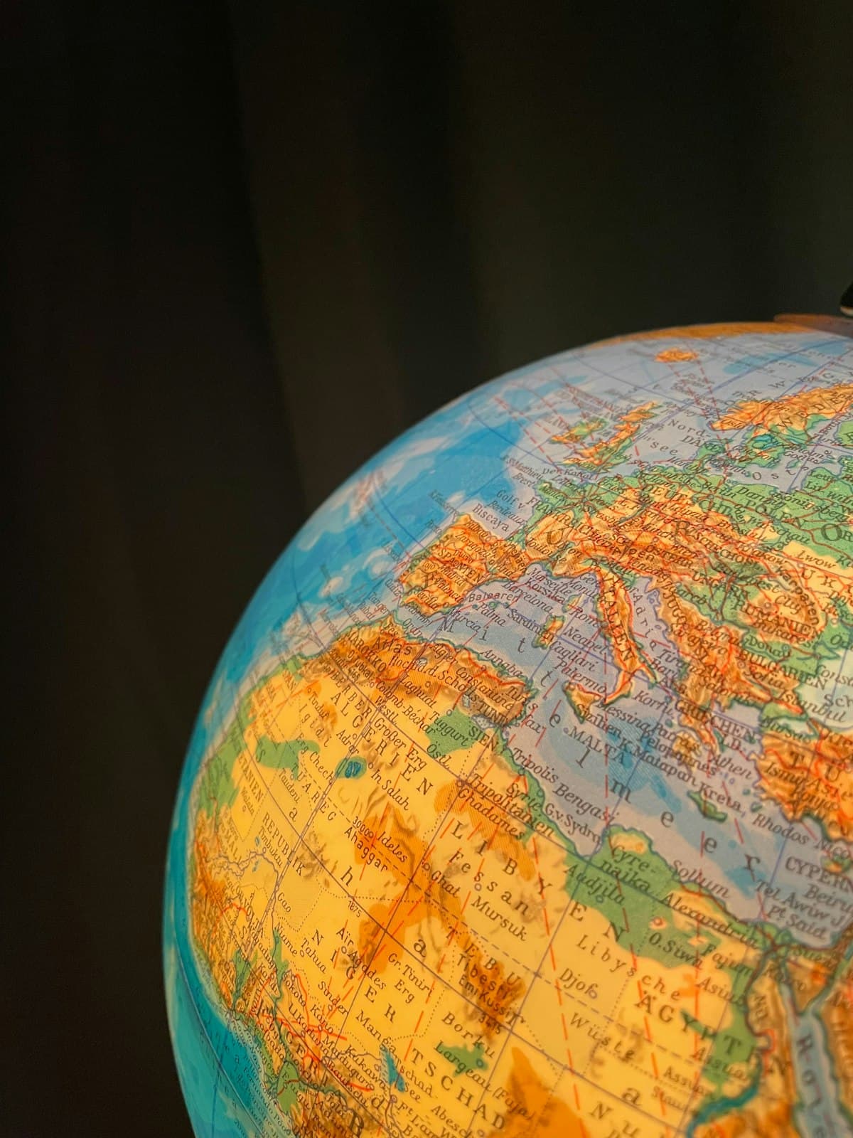 Globe showing global macro perspective